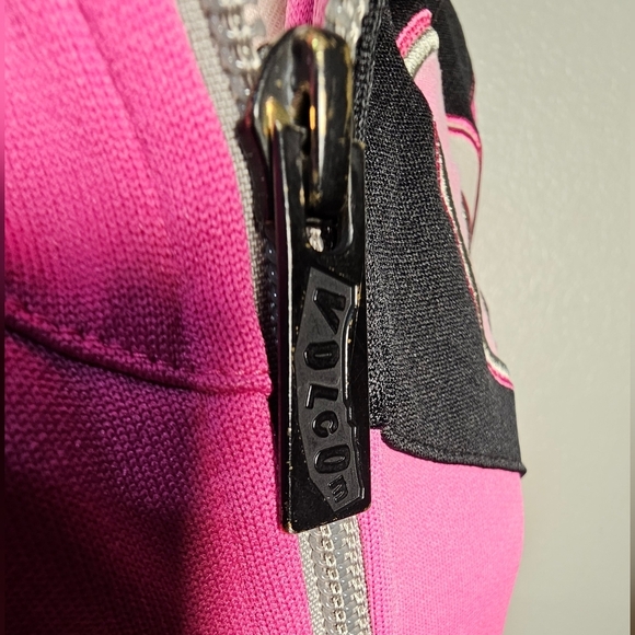 Girls Volcom Pink and Black Hooded Jacket with logos XL - Picture 7 of 11